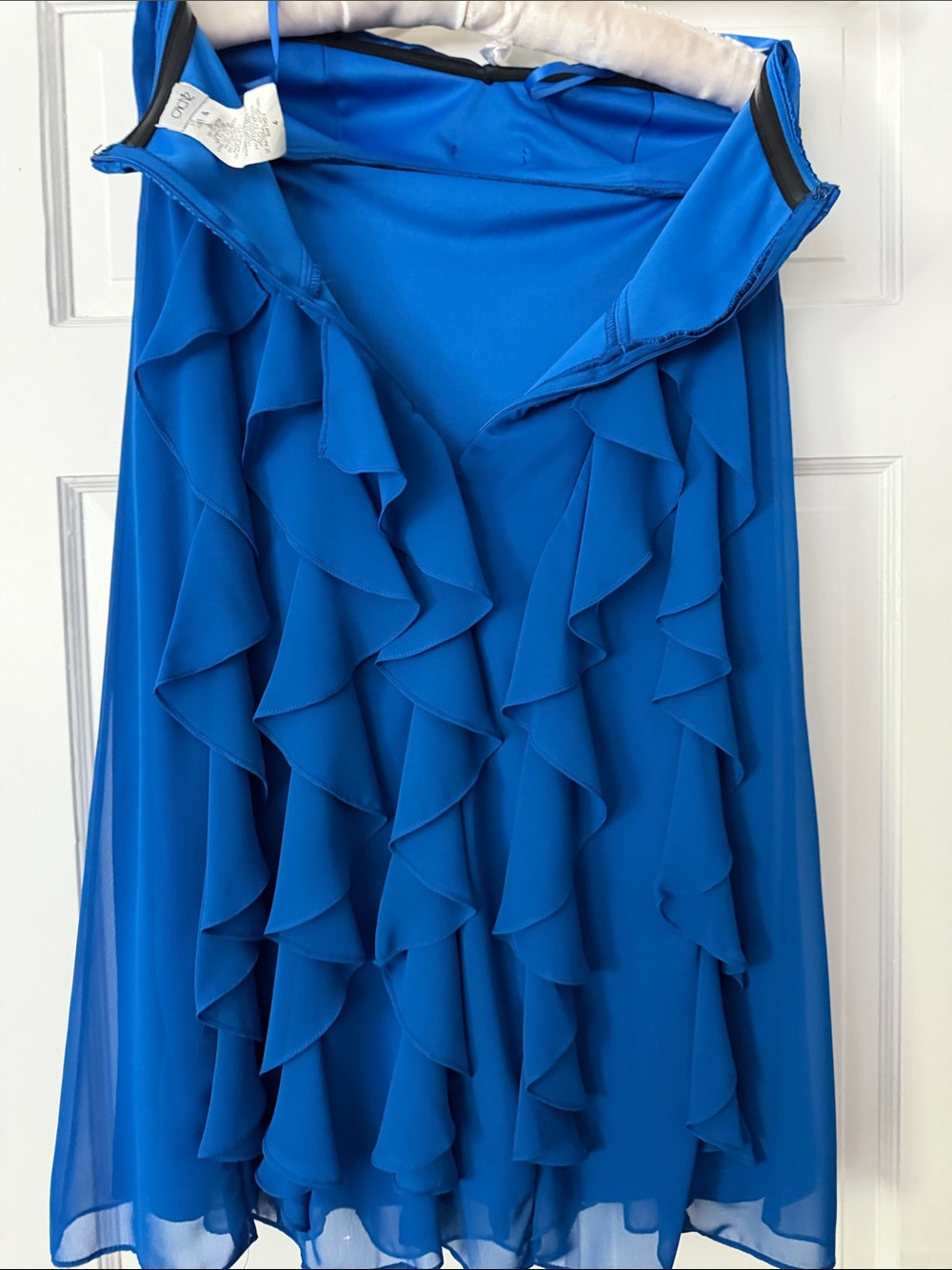 Cache Strapless Ruffle Chiffon Dress - Blue - Picture 3 of 5